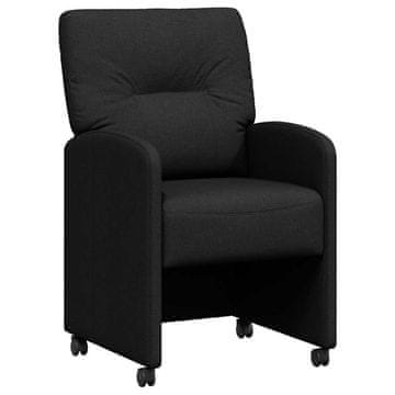 Vidaxl Jedilni stoli s kolesi 2 szt. Črna 57 x 67 x 95 cm blago