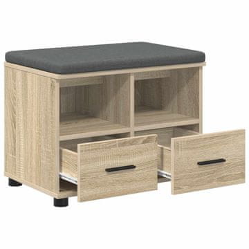 Vidaxl Haldna klop z blazino s predalom Sonoma hrast 60 x 38 x 46 cm