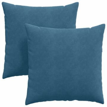 Vidaxl Blazine za kavč 2 szt. Modra 80 x 80 cm Žametna tkanina