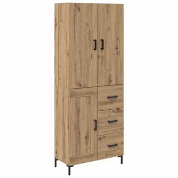 Vidaxl Visok predalnik Umetni hrast 69,5 x 34 x 180 cm Konstruiran les