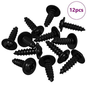 Vidaxl Žebelj s samočrtnim navojem 12 szt. Črna 3,5 x 12 mm elezo