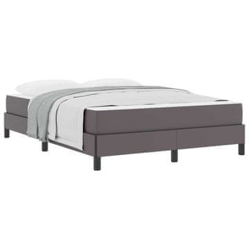 Vidaxl Konstrukcija postelje z vzmetnico Siva 140 x 190 cm blago
