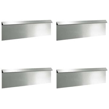 Vidaxl Ograja za polže 4 szt. srebrna 100 x 3,5 x 25 cm Cinkana jeklena