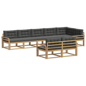 Vidaxl Zunanja garnitura za sedenje 6 szt. Bela in antracit Poliester