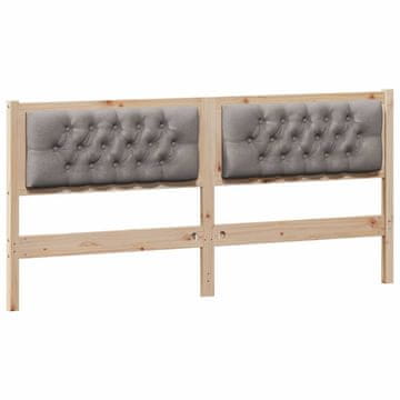 Vidaxl Vzglavje Drugo Rjava in taupe 180 cm Trdna borovina