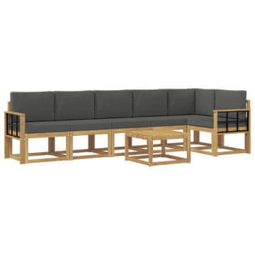Vidaxl Zunanja garnitura za sedenje 7 szt. Bela in antracit Poliester