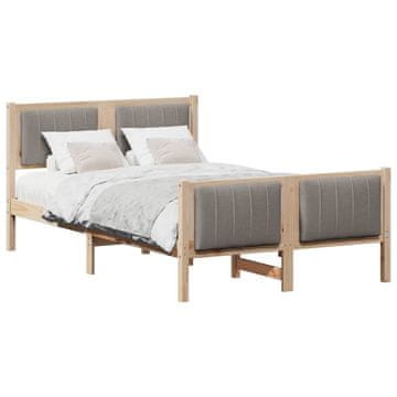 Vidaxl Kovinska posteljna konstrukcija Rjava in taupe 120 x 190 cm