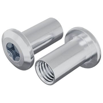 Vidaxl Zaklepna matica 2 szt. Nikljeva M6 x 25 mm Jeklo