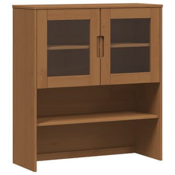 Vidaxl huter Karamelna 90 x 35 x 100 cm Masivni bor in kaljeno steklo