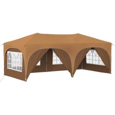 Vidaxl Zložljivi šotor za zabave 574 x 289 x 245 cm Bež Oxford tkanina
