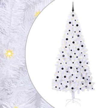 Vidaxl Umestno božično drevo med 300 LED Bela 240 cm PVC in jeklo