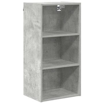 Vidaxl Viseča omarica Betonsko siva 40 x 29,5 x 80 cm Konstruiran les