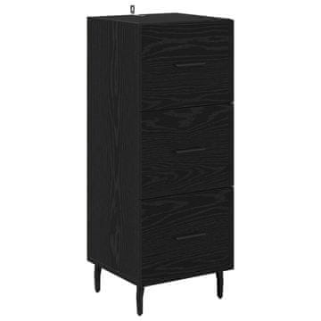 Vidaxl Strani šal Črni hrast 34 x 34.5 x 90 cm Konstruiran les