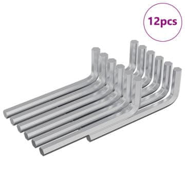 Vidaxl Šesterokotna ključa 12 szt. srebrna 32 x 86 mm Jeklo