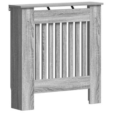 Vidaxl Pokrov radiatorja Siva Sonoma 78 x 19 x 81,5 cm Konstruiran les