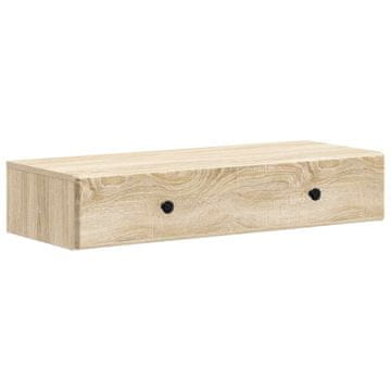 Vidaxl Stenska stranska miza Sonoma hrast 87,5 x 34,5 x 17 cm