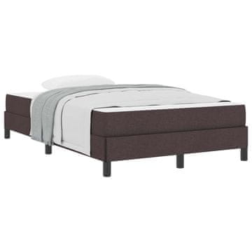 Vidaxl Postelja z vzmetnico z vzmetnico Temno rjava 120 x 200 cm blago
