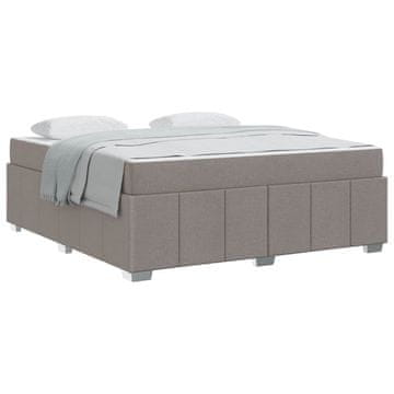 Vidaxl Konstrukcija postelje z vzmetnico Taupe 180 x 200 cm blago