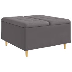 Vidaxl Ottoman s shranjevanjem Siva 80 x 80 x 45 cm Umetna koža