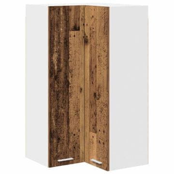 Vidaxl Viseča omarica z vrati Staro les in bela 57 x 57 x 100 cm