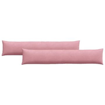 Vidaxl Blazine za kavč 2 szt. Roza 200 x 40 cm Žametna tkanina
