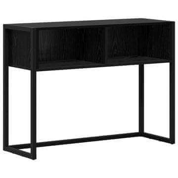 Vidaxl Stranska miza Črna Orehovina 100 x 36 x 75 cm Konstruiran les