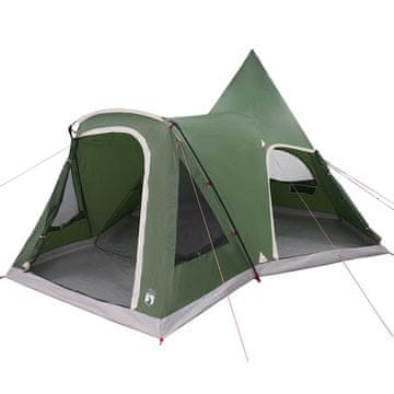 Vidaxl Teepee šotor za 5 oseb s streho Zelena 545 x 450 x 295 cm