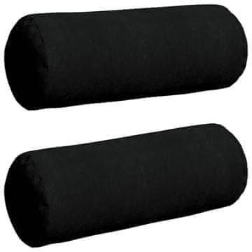 Vidaxl Blazine 2 szt. Črna Ø 25 x 70 cm Mikrofiber tkanina