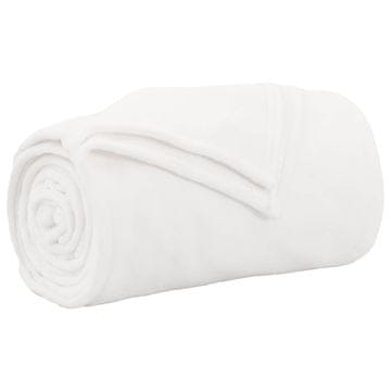Vidaxl Odeja Bela 130 x 150 cm Flis