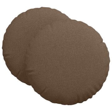 Vidaxl Sedežne blazine 2 szt. Rjava Ø60 x 21 cm blago