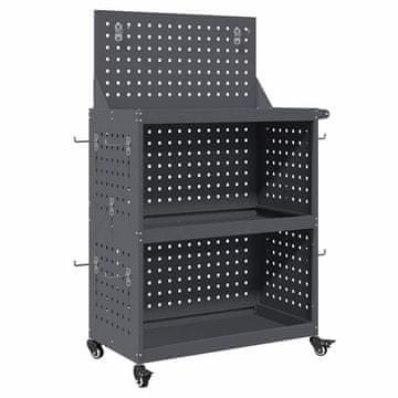 Vidaxl Vozik za orodje Antracit 65 x 35 x 111 cm Mlinjeni jeklo