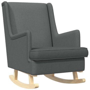 Vidaxl Zibajoči stol Temno siva 62 x 80 x 85 cm blago