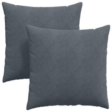Vidaxl Blazine za kavč 2 szt. Temno siva 60 x 60 cm Žametna tkanina