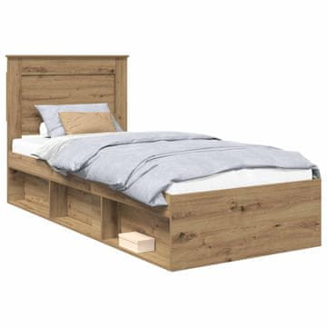 Vidaxl Konstrukcija postelje Oreh 75 x 190 cm Masivno borovo les