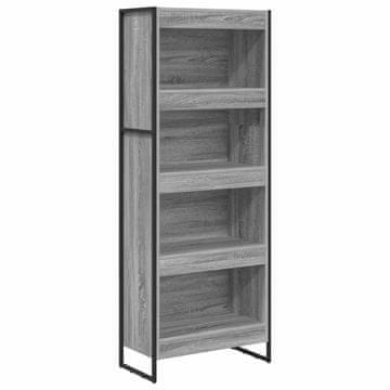 Vidaxl Knjigovni omar Siva Sonoma 60 x 30 x 155 cm Konstruiran les