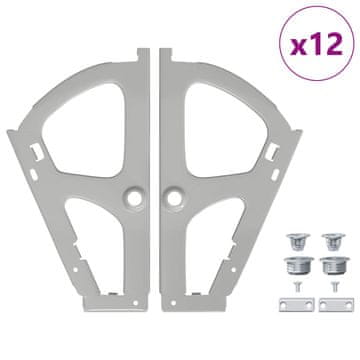 Vidaxl Tečaj za zložljive predale 12 szt. srebrna 235 x 155 x 30 mm