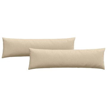 Vidaxl Blazine za kavč 2 szt. krema 145 x 40 cm blago
