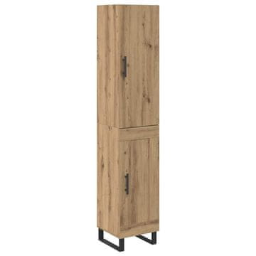 Vidaxl Visok predalnik Umetni hrast 34,5 x 34 x 180 cm Konstruiran les