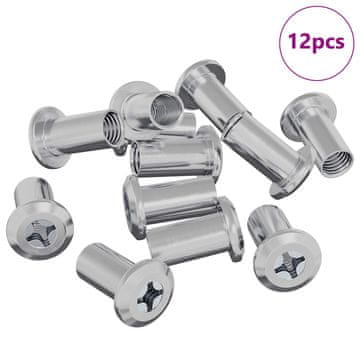 Vidaxl Zaklepna matica 12 szt. Nikljeva M6 x 25 mm Jeklo