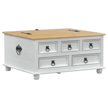 Vidaxl storage box Bela 90 x 78 x 45 cm Masivno borovo les