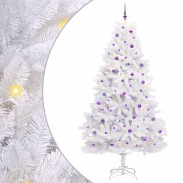 Vidaxl Umetno Zložljivo Božično Drevo Bela 270 cm PVC in jeklo