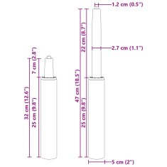 Vidaxl Plinski valj pisarniškega stola Črna 318-473 mm elezo