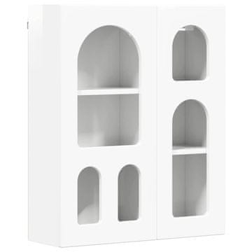 Vidaxl Viseča omarica s polico Visok sijaj bela 59 x 20 x 71.5 cm