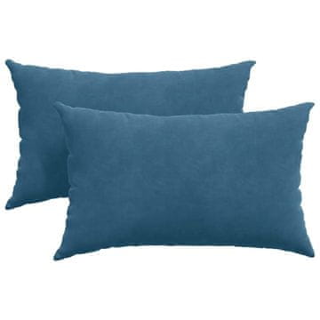 Vidaxl Blazine za kavč 2 kos Žamet Modra 50 x 30 cm
