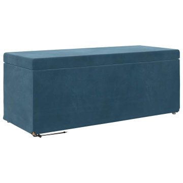 Vidaxl Stolica Modra 101 x 41 x 40 cm Samet in Umetno Leseno