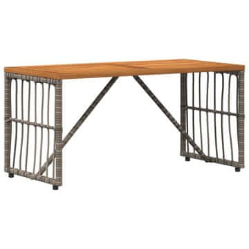 Vidaxl Zunanja miza Siva 80 x 40 x 40 cm Jeklo in poli ratan