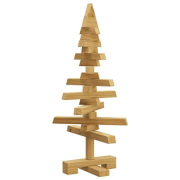 Vidaxl Leseno božično drevo z stojalom Rjava 60 cm Trdna borovina