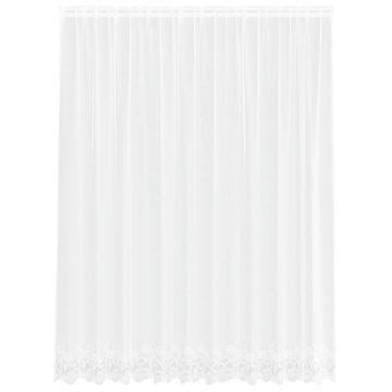 Vidaxl Čipkasta Zavesa z zavesami Bela 300 x 245 cm Poliester