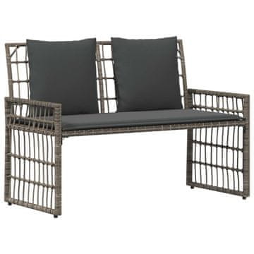 Vidaxl Zunanja klop Enobarvno Siva in temno siva 116 x 55 x 82 cm