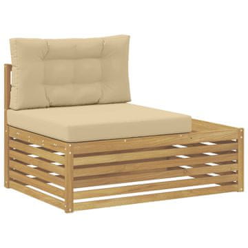 Vidaxl Zunanji končni kavč Bela 115 x 83 x 73 cm Masiven les akacije